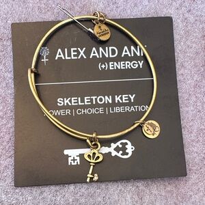 Alex and Ani Gold Key Charm Bracelet